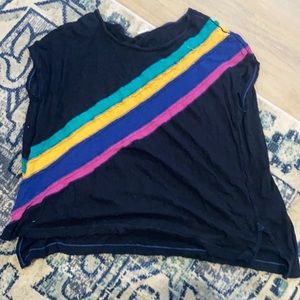 We the Free Sm Rainbow Linen Blend Tee